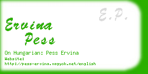 ervina pess business card